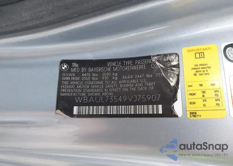 2009 BMW 128I z USA, uszkodzony, nr VIN WBAUL73549VJ75907